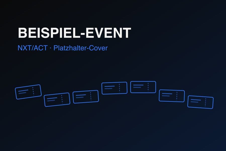 Platzhalter-Cover: Ticketstreifen auf dunklem Verlauf